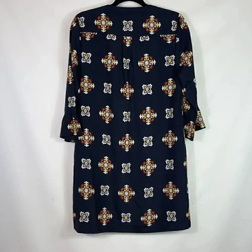 Crown & Ivy navy lined 12p with 3/4 sleeves dress - Picture 3 of 8